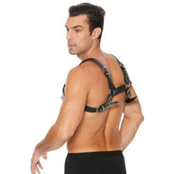 Ouch! Harness Harnais Buckle Bulldog Noir